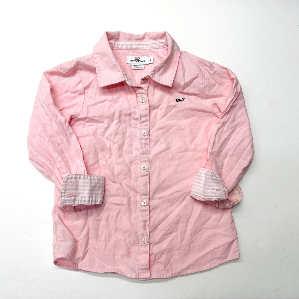 5/$25 Vineyard Vines Kids Boys Oxford Light Pink Button-Down Shirt